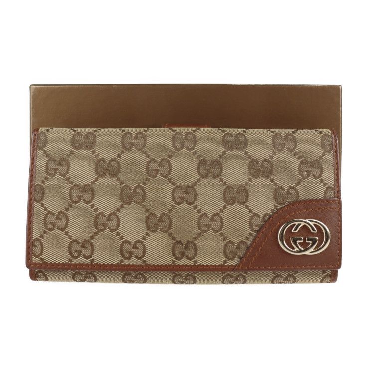 お買い得品　美品　GUCCI グッチ　二つ折り　財布　ブラウン セール 9%OFF】【GUCCI】グッチ 二つ折り財布 ウォレット
