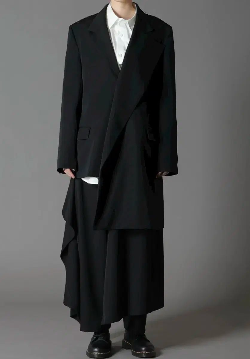 ヨウジ Yohji Yamamoto(ヨウジ ヤマモト) 地面 Y アシメントリー ウール ギャバジン ブレザー ジャケット