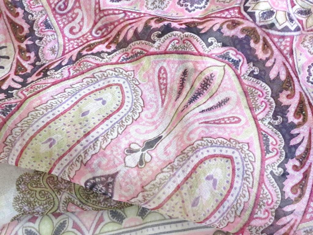 ETRO ペイズリー柄 シルクスカーフ ボルドー 大判スカーフ 225443