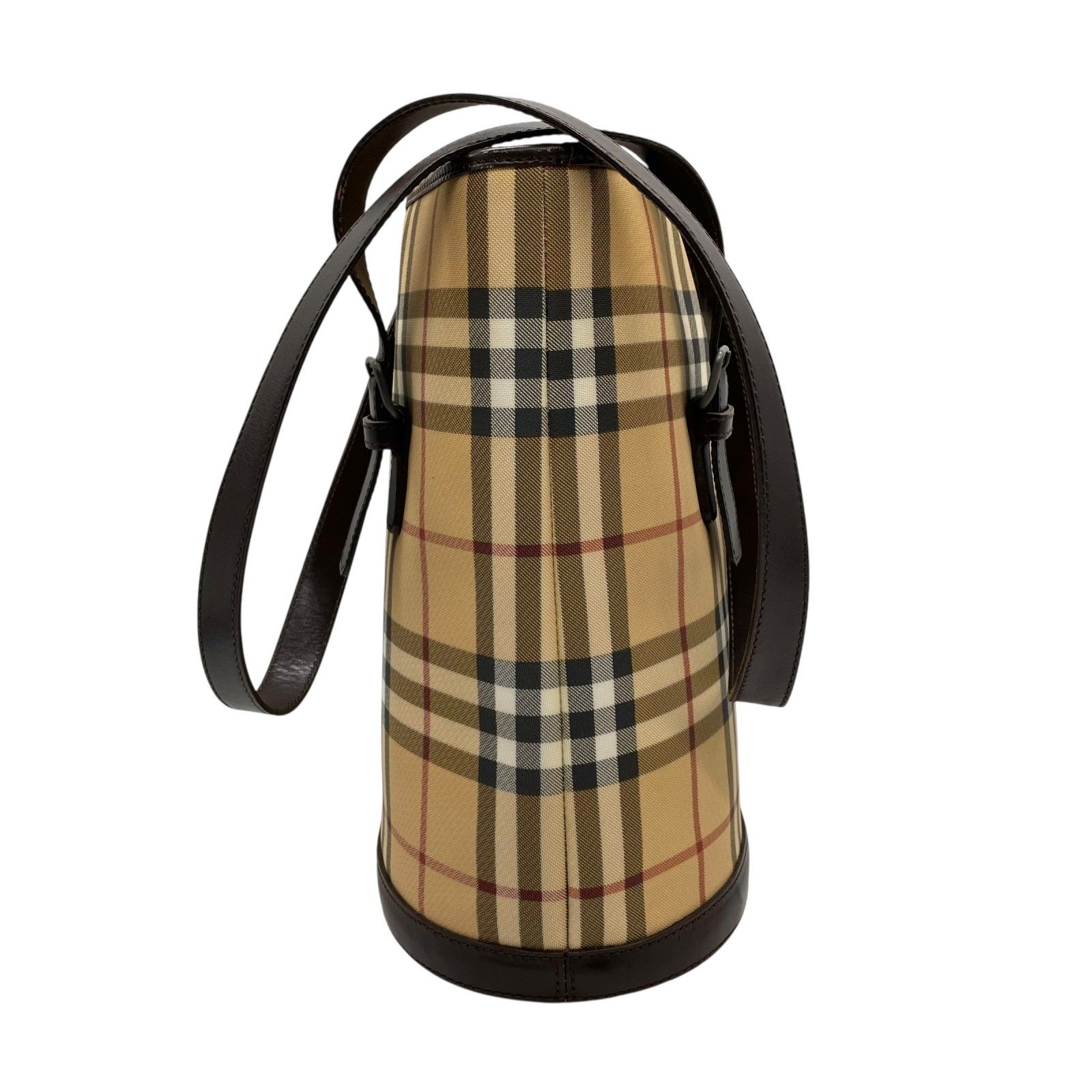 美品 BURBERRY バーバリー ノバチェック バケツ型 ショルダー