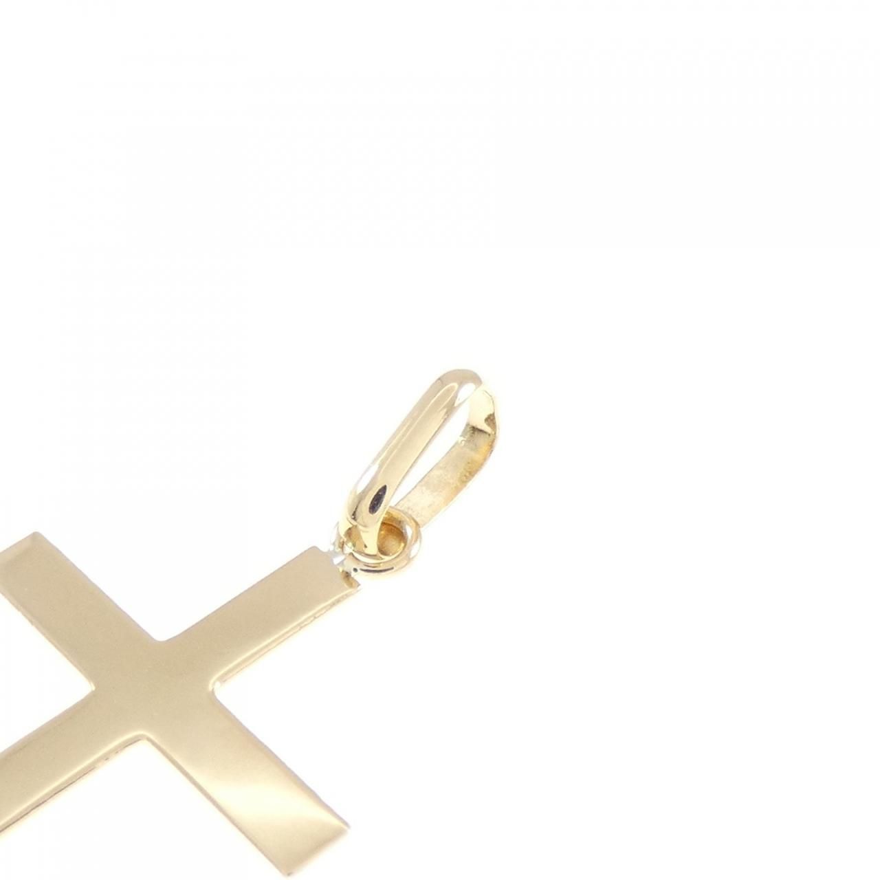 K18YG イエローゴールド 十字架 クロス ペンダントトップ レディース 中古