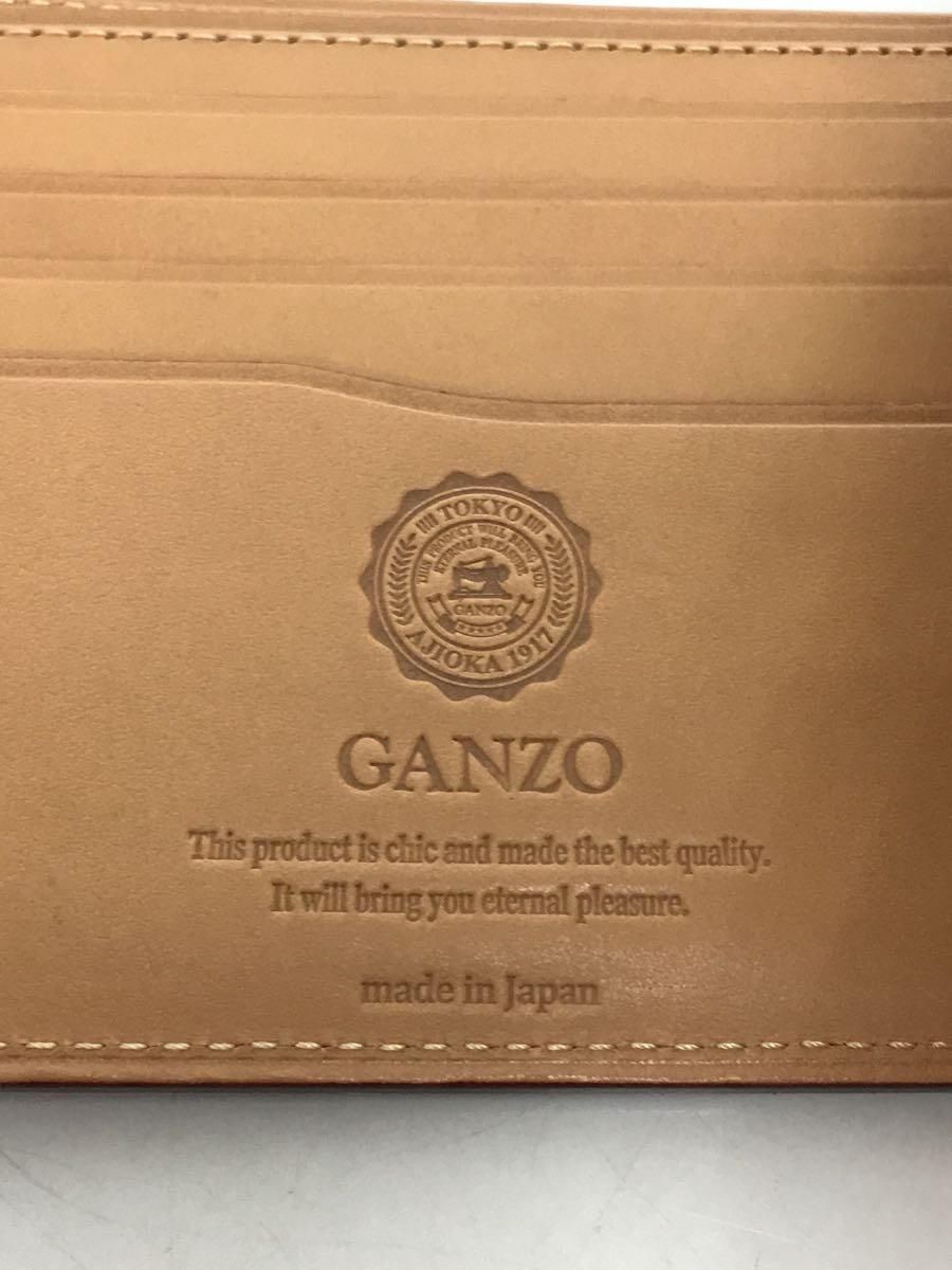 GANZO 2つ折り財布 レザー ブラウン 無地 メンズ