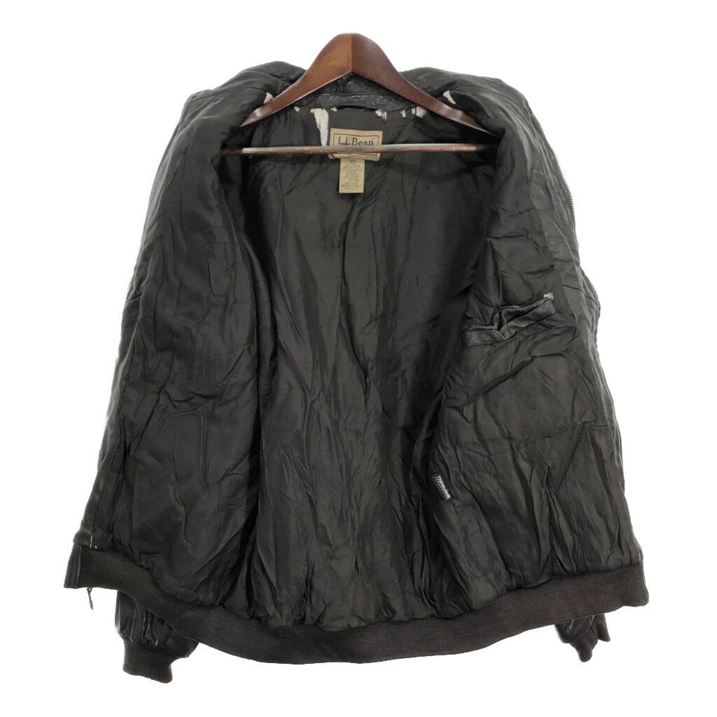 エルエルビーン　USA製　A-2 レザー　ボンバー　ブラック　ブラウン　L 古着 L.L.Bean エルエルビーン A-2 フライトレザージャケット