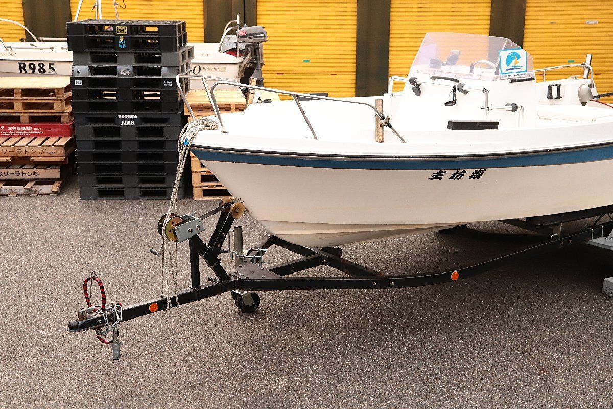 送料無料】実働品 船体 バンビ SB-17M 船外機 ヤマハ 70馬力