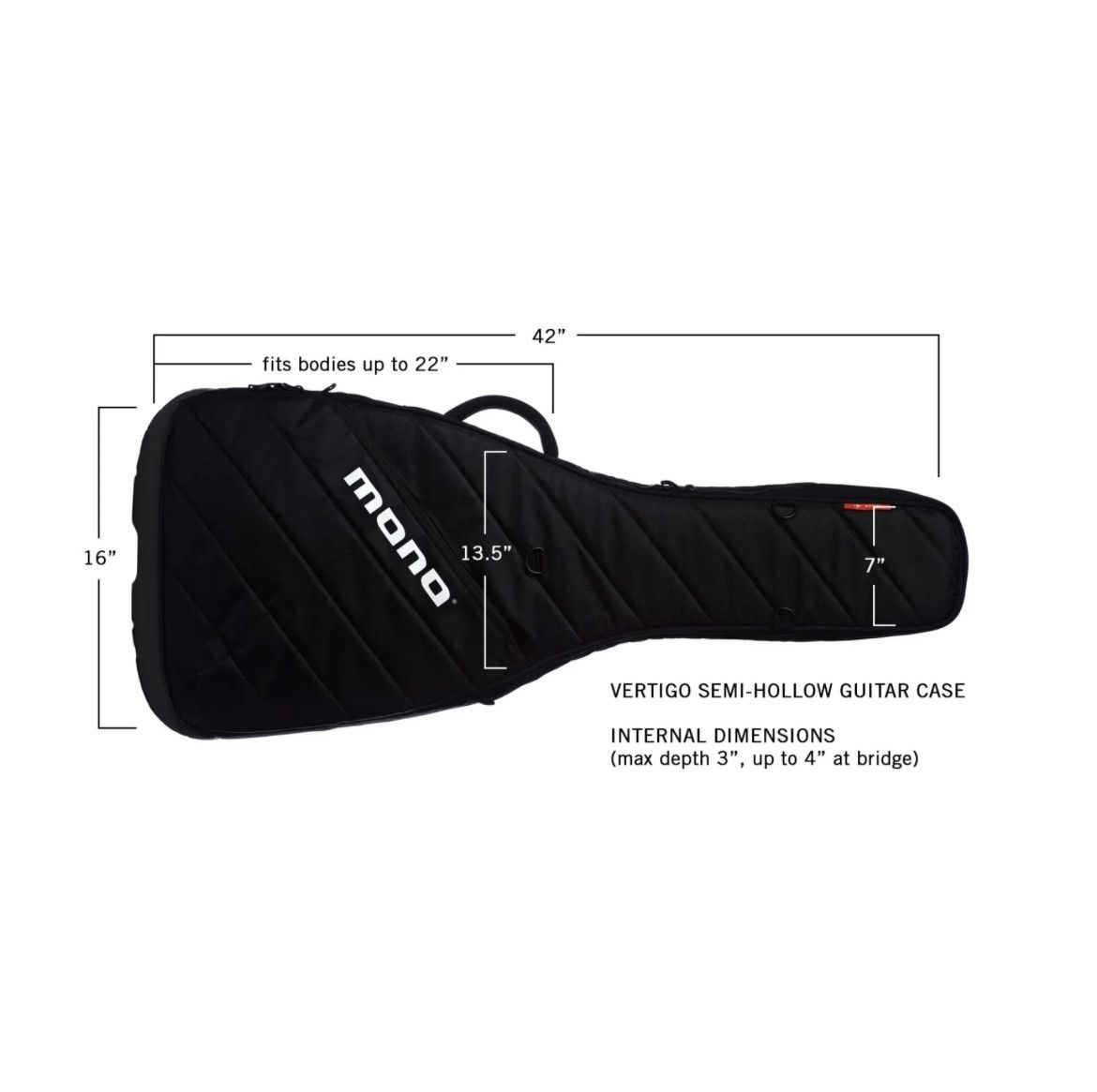 MONO Vertigo Semi-Hollow Guitar Case BLK