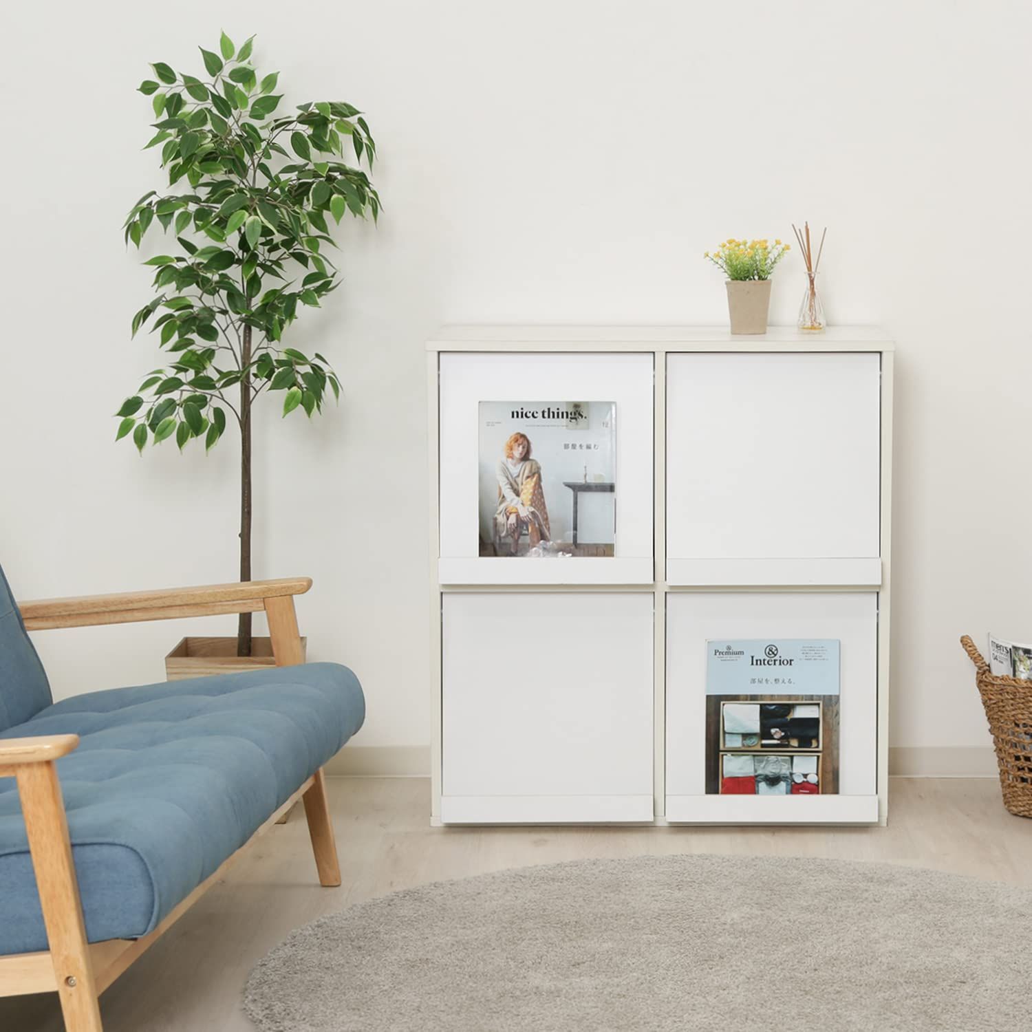 不二貿易 ディスプレイラック 本棚 幅80×奥行46.5×高さ85cm ホワイト