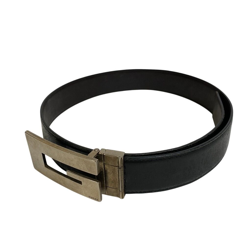 GUCCI✨ グッチ 金具ロゴ ベルト 綿パンツ スラックス 38 ブラック 5％OFF フォロワークーポン！！】GUCCI グッチ Gロゴバッグル