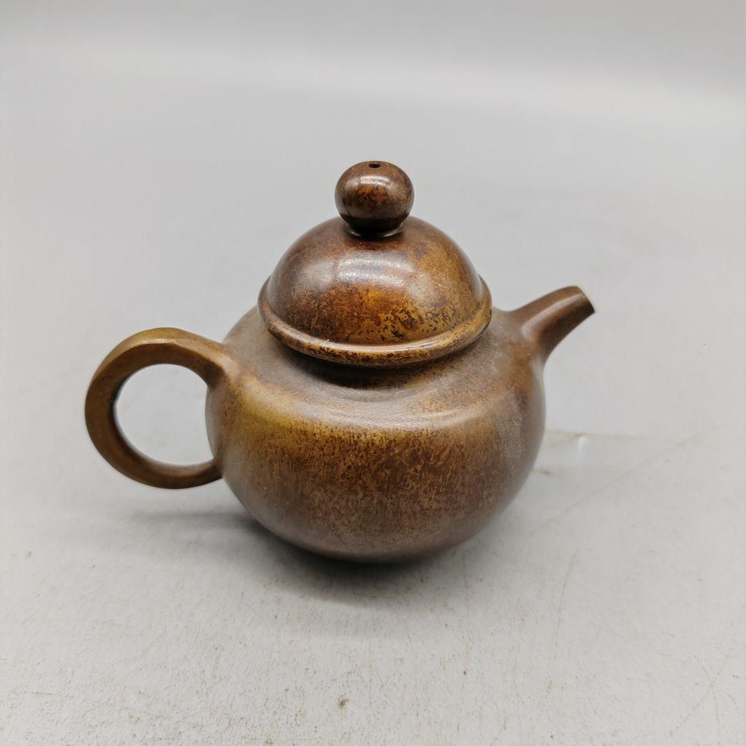 銅器 寿星茶壺 茶道具 煎茶器 工芸品 銅器 茶壺 小茶壺 茶道具 煎茶器 工芸品 置物 - メルカリ