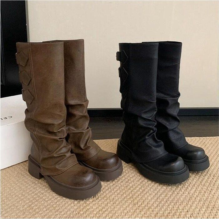 未使用級 HUNTER ロゴ バックストラップブーツ サイドゴア レイン