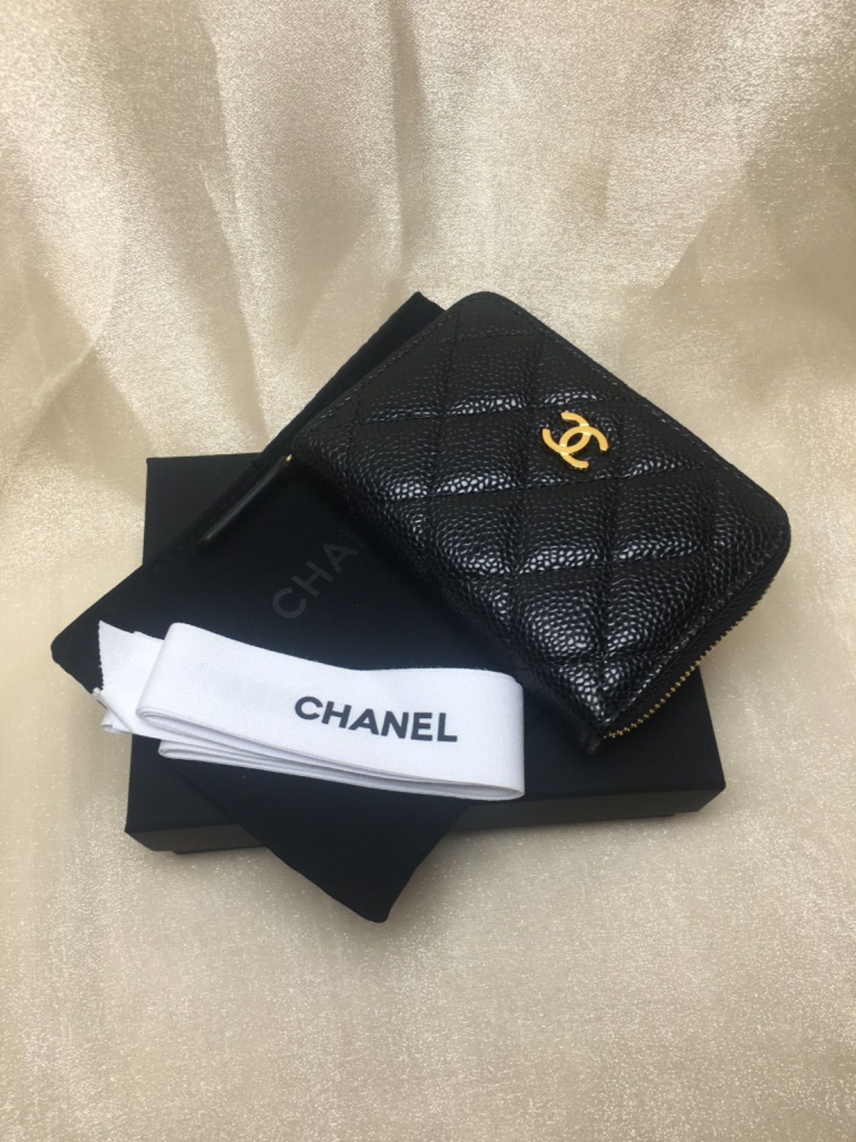 CHANEL ジップコインパース ブラック