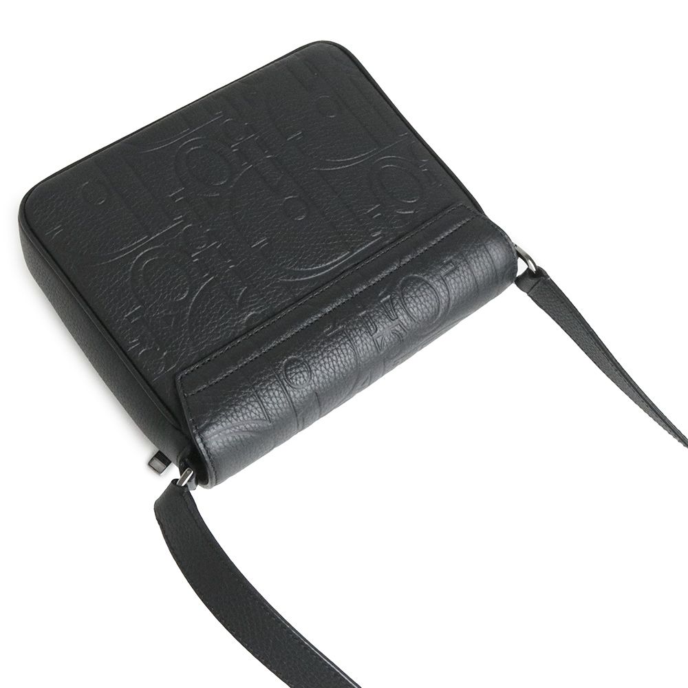 （未使用　展示品）クリスチャンディオール Christian Dior ディオール グラビティ メッセンジャー ショルダーバッグ 斜め掛け カーフスキン レザー ブラック 黒 シルバー金具 1ESPO329LLG クリスチャンディオール ディオール グラビティ メッセンジャー