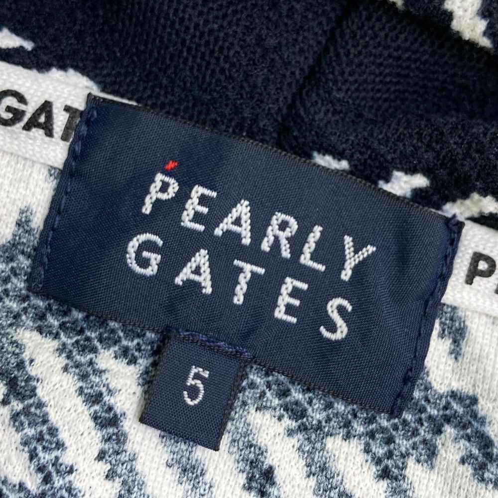 サイズ：5 PEARLY GATES パーリーゲイツ 2023年 ジップパーカー ジャケット チェック柄 ネイビー系 [240101438528] ゴルフウェア メンズ ストスト サイズ：5 PEARLY GATES パーリーゲイツ 2023年 ジップパーカー