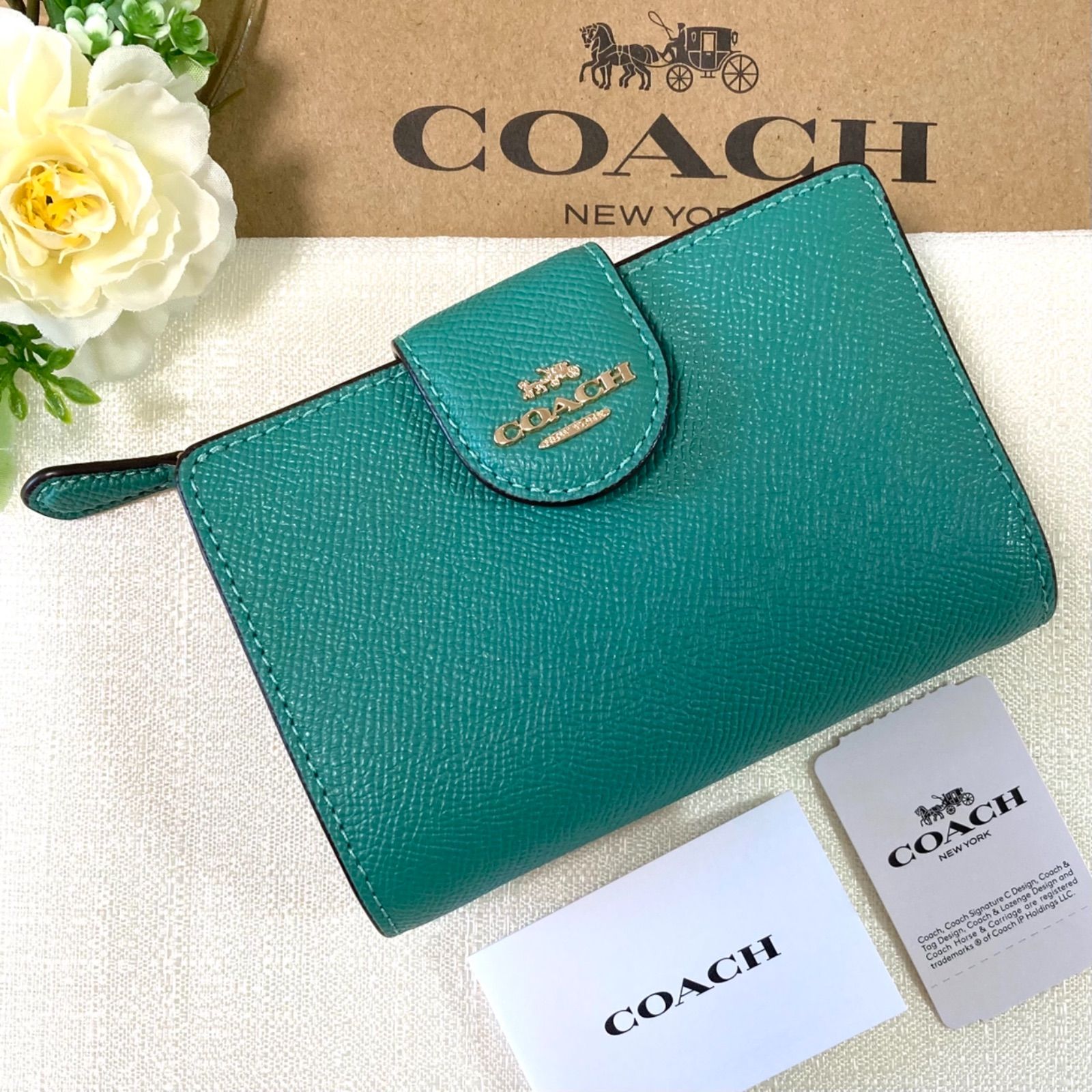 COACH 二つ折り財布 ミントグリーン COACH ミントグリーン 二つ折り財布 コーチ COACH 財布 （グリーン