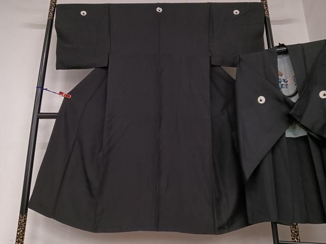 平和屋着物●男性　黒紋付　羽織セット　キングサイズ　長羽織　正絹　逸品　未使用　DABA1144ps 平和屋着物 男性 黒紋付 長羽織セット キングサイズ 正絹 逸品
