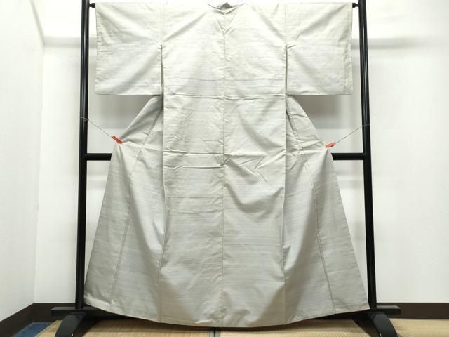 平和屋着物○紅花紬 米沢 間道 正絹 逸品 AAAZ8878ph