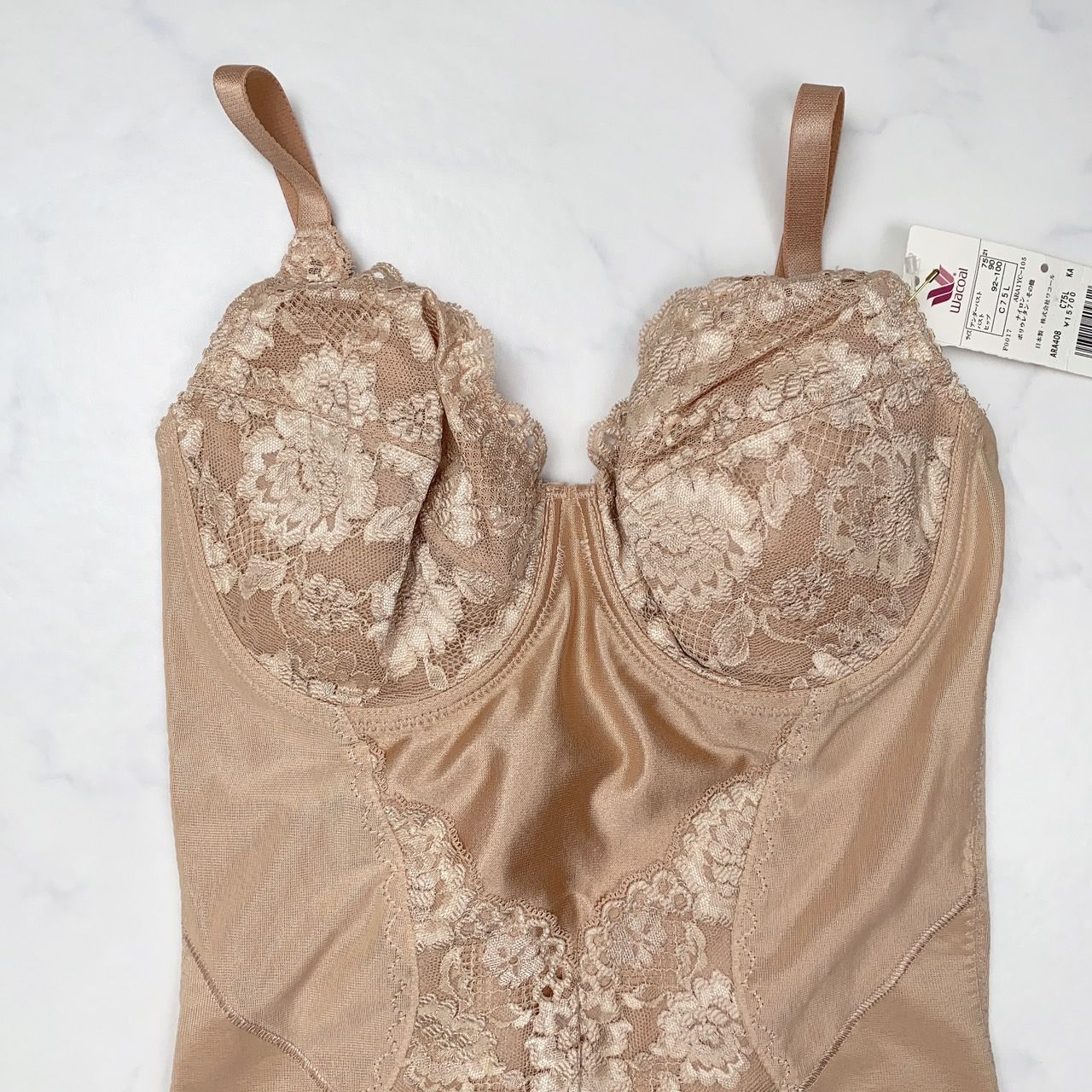 花柄刺繍 ボディスーツ C75 L