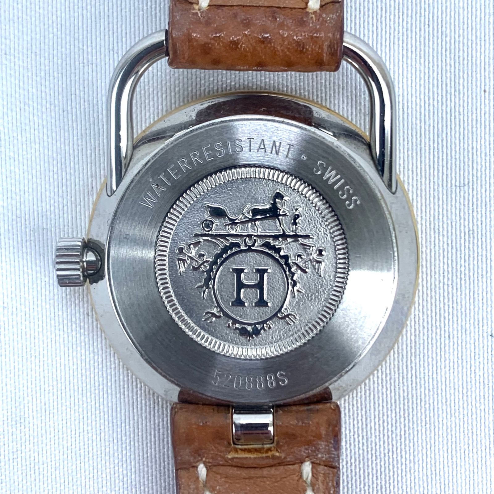 HERMES アルソー アイボリー ステレンス ゴールドメッキ レザー 520888S