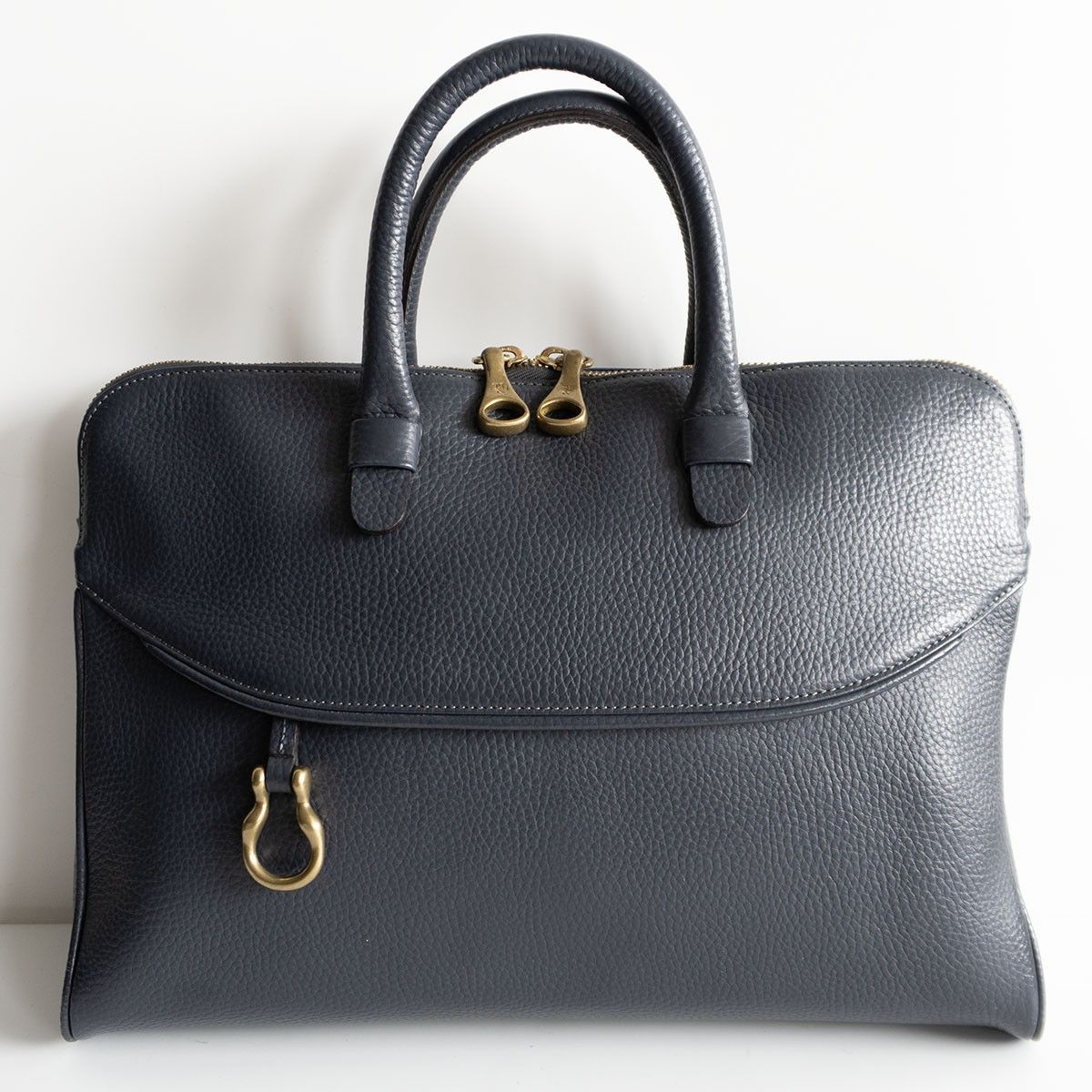 TOFF-LOADSTONE TM0330 スモール ブリーフケース ネイビー トフアンドロードストーン レザー 25090486