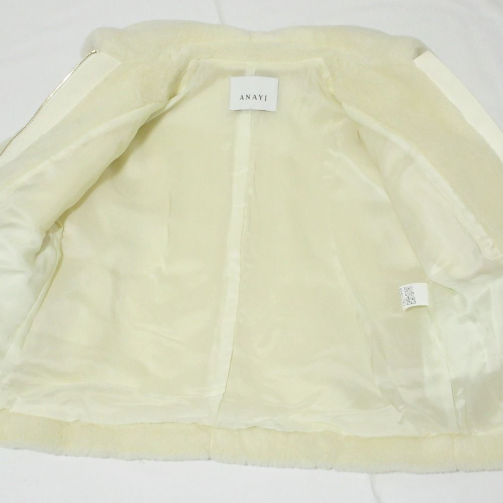 美品 22AW ANAYI アナイ シルクブレンド ボアジップブルゾン