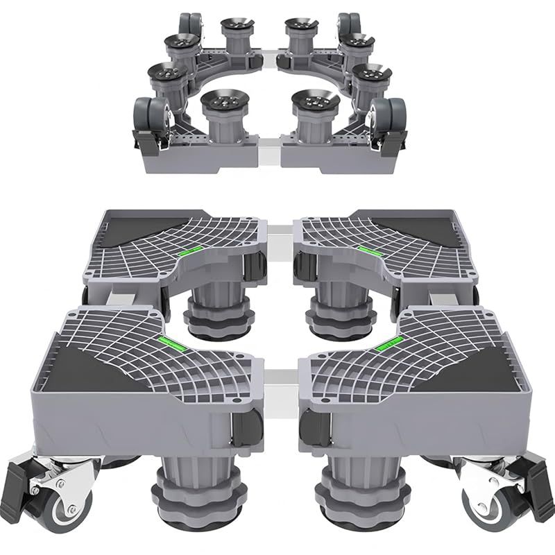 Yumcute 洗濯機 台 キャスター付き 防水パン かさ上げ台 防振 8足4輪