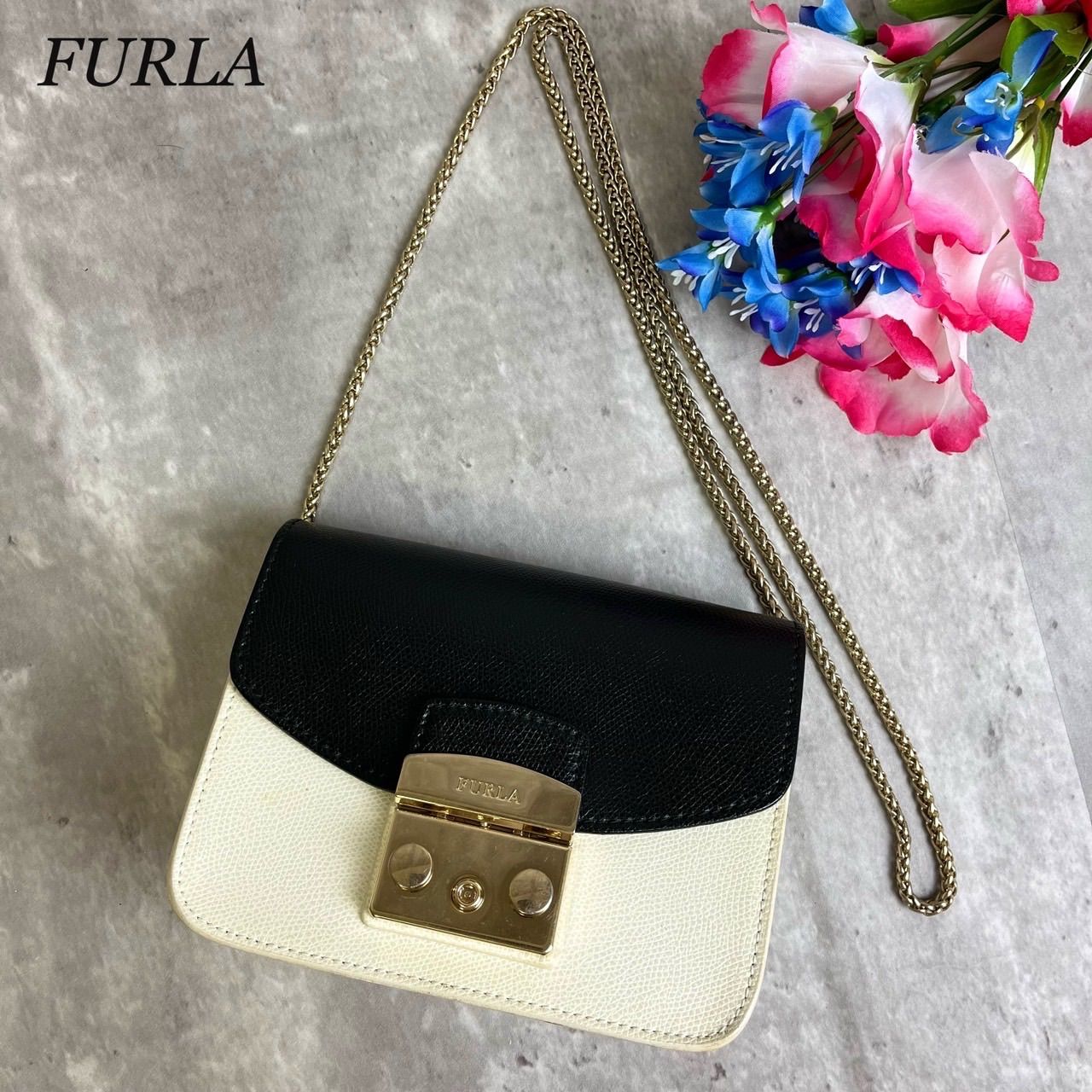 ✨美品✨FURLA フルラ ショルダーバッグ チェーン 斜め掛け ブラック