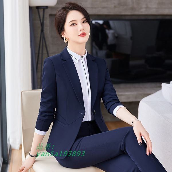 大きいサイズ スーツ OL 卒業式 入学式 スタイリッシュデザイン ジャケット＆パンツ＆シャツのレディーススーツ3点セット 4L 2L 5L L 3L サイズ yan5a193893