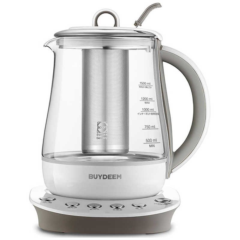 未開梱 BUYDEEM 薬膳マルチポット 1.5L 健康家電 ガラス BUYDEEM バイディーム ホワイト 95102