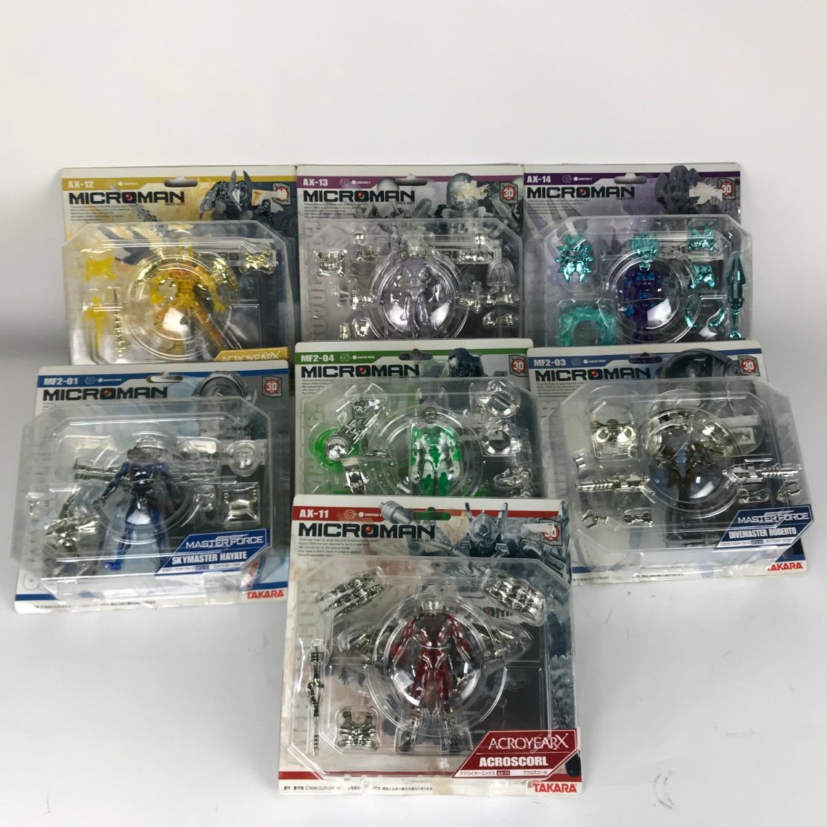 30周年 MICROMAN 30thミクロマン フィギュアセット アクロイヤーエックス マスターフォース アクロボルテック等