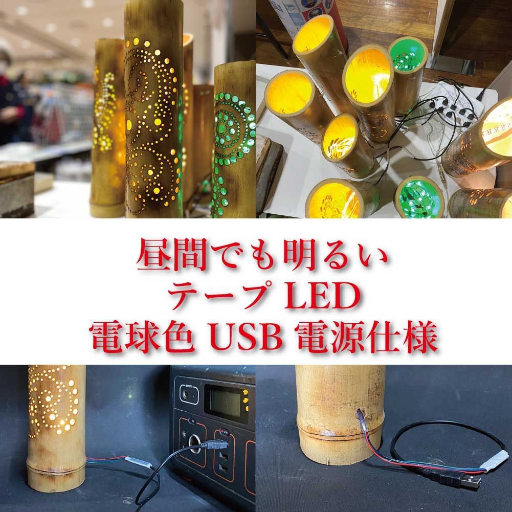 野宿の灯 上州竹灯篭 1節1段 竹あかり 鯉 壱【灯籠 とうろう