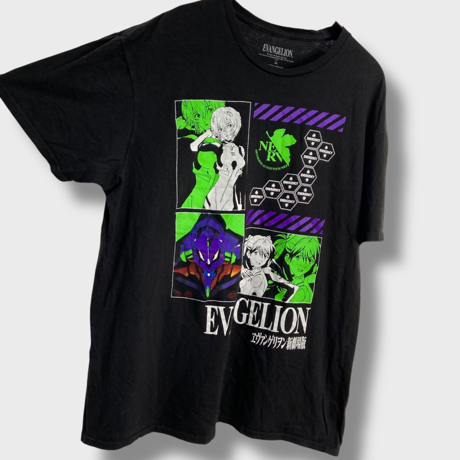 ☆エヴァンゲリオン新劇場版☆半袖キャラTシャツ☆黒XL☆初号機☆綾波 