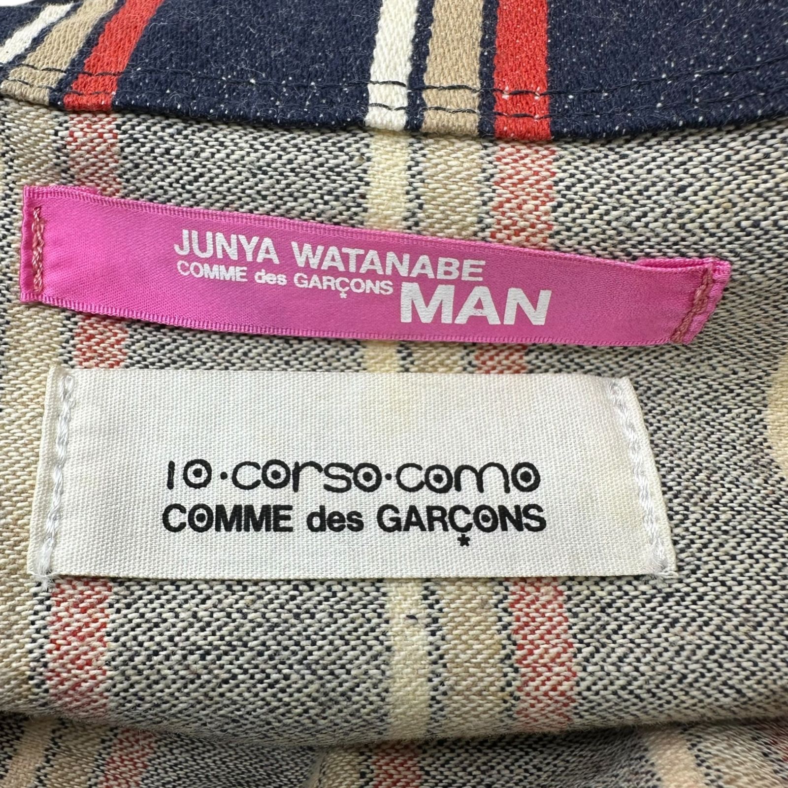 JUNYA WATANABE MAN PINK ストライプ柄コート アイジュンヤワタナベマンとリーバイスからロングブラックコート