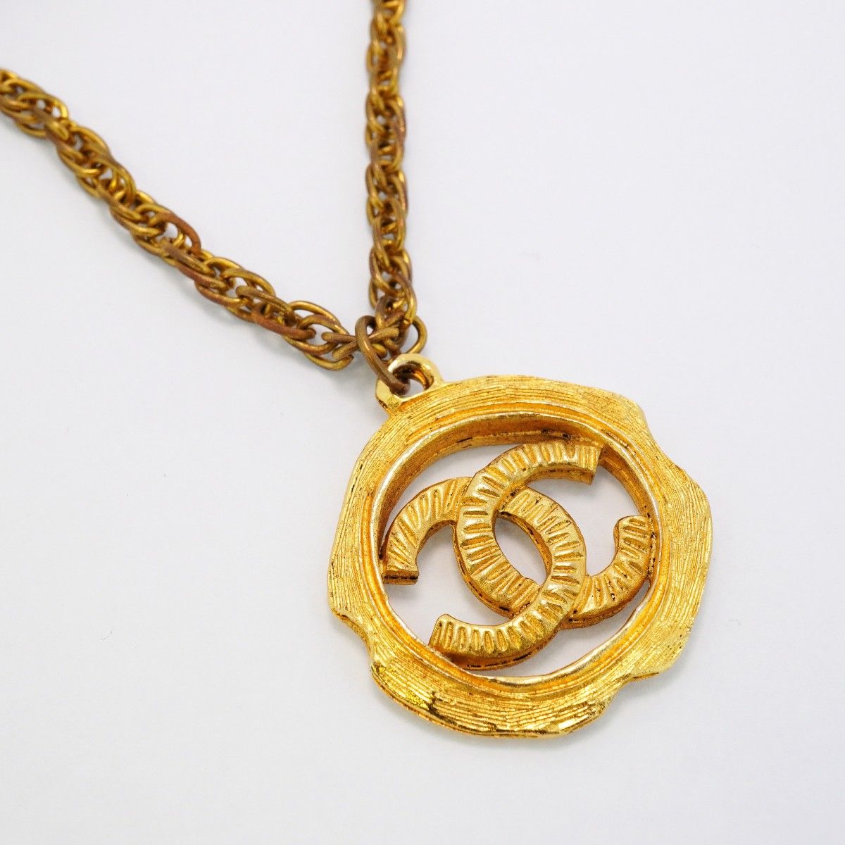 5jeb0074】シャネル ネックレス ヴィンテージ ココマーク 丸型  