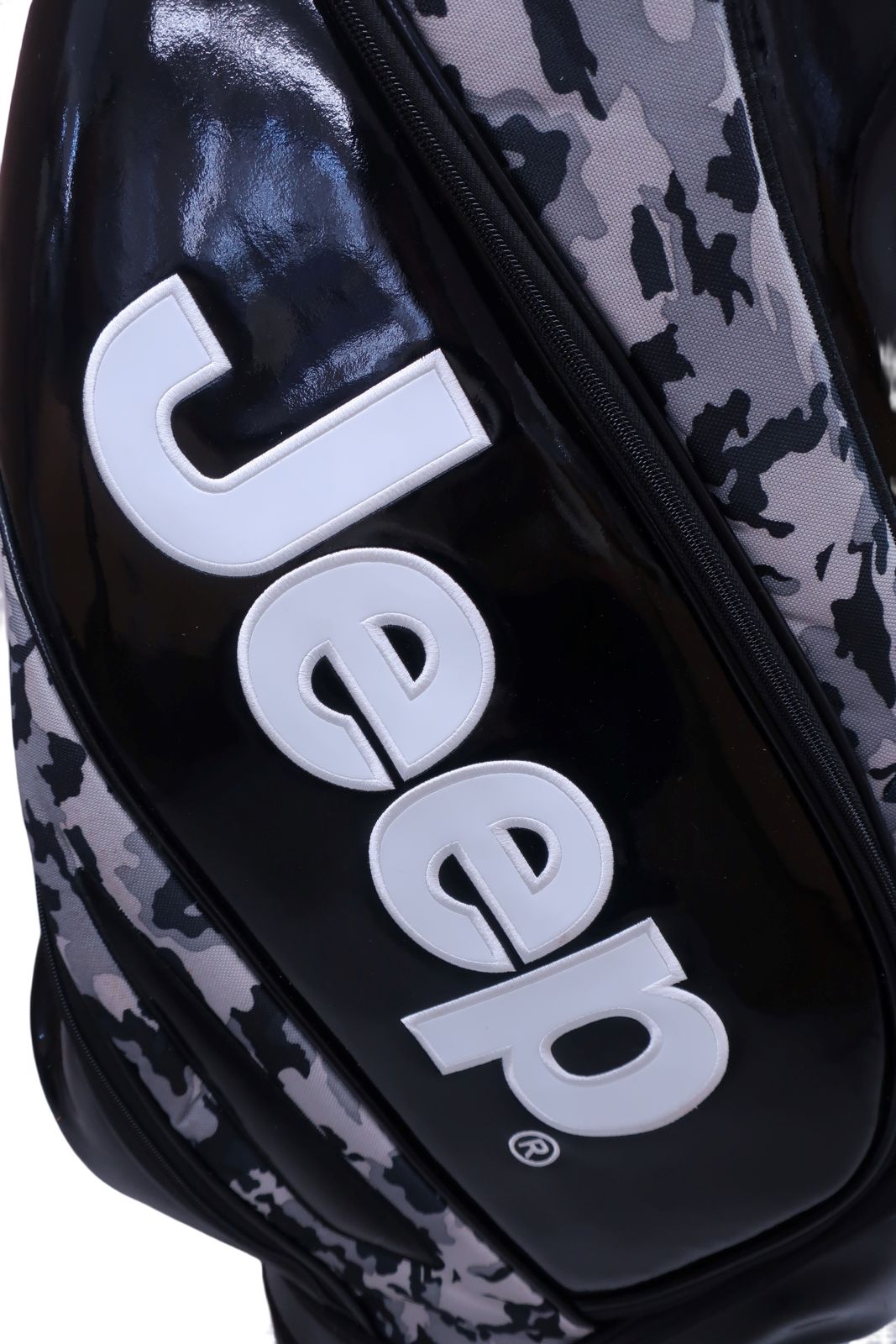 美品】Jeep(ジープ) 限定キャディバッグ 黒カモフラ柄 8口 ゴルフ用品
