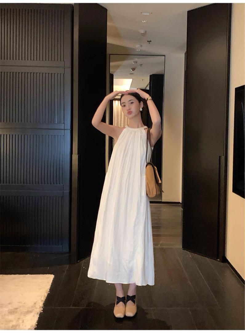 夏秋必見 韓国ストリートホルターネックロングワンピース デート服 NEXPOTALLINN_EU