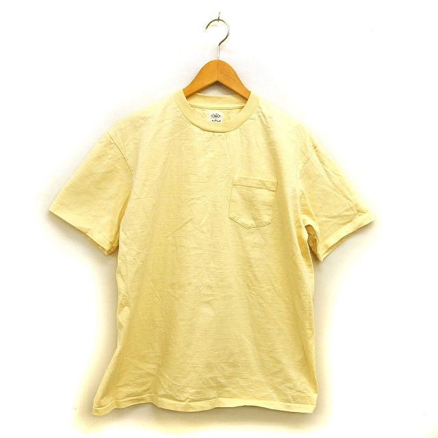 アナトミカ ANATOMICA クルーネック カットソー Tシャツ コットン 綿 無地 半袖 XL 黄 イエロー /NT1