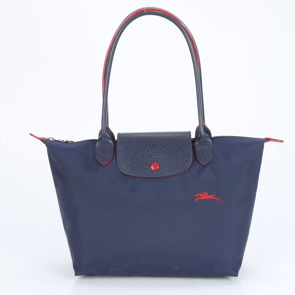 美品✨ロンシャンA4可ショルダーバッグナイロンレザー斜め掛けブルー