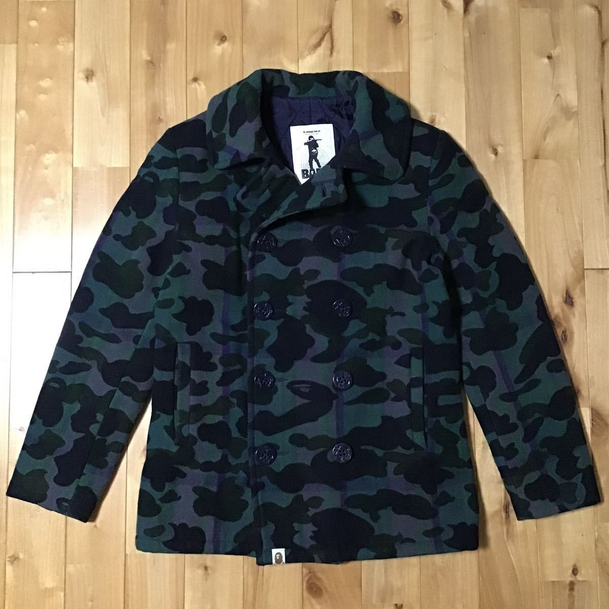 メルトン ウール ピーコート Sサイズ a bathing ape チェック BAPE 