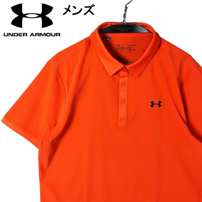UNDER ARMOUR アンダーアーマー 半袖ポロシャツ オレンジ系 XL メンズ ゴルフウェア 2307‐NP‐0121‐G04 