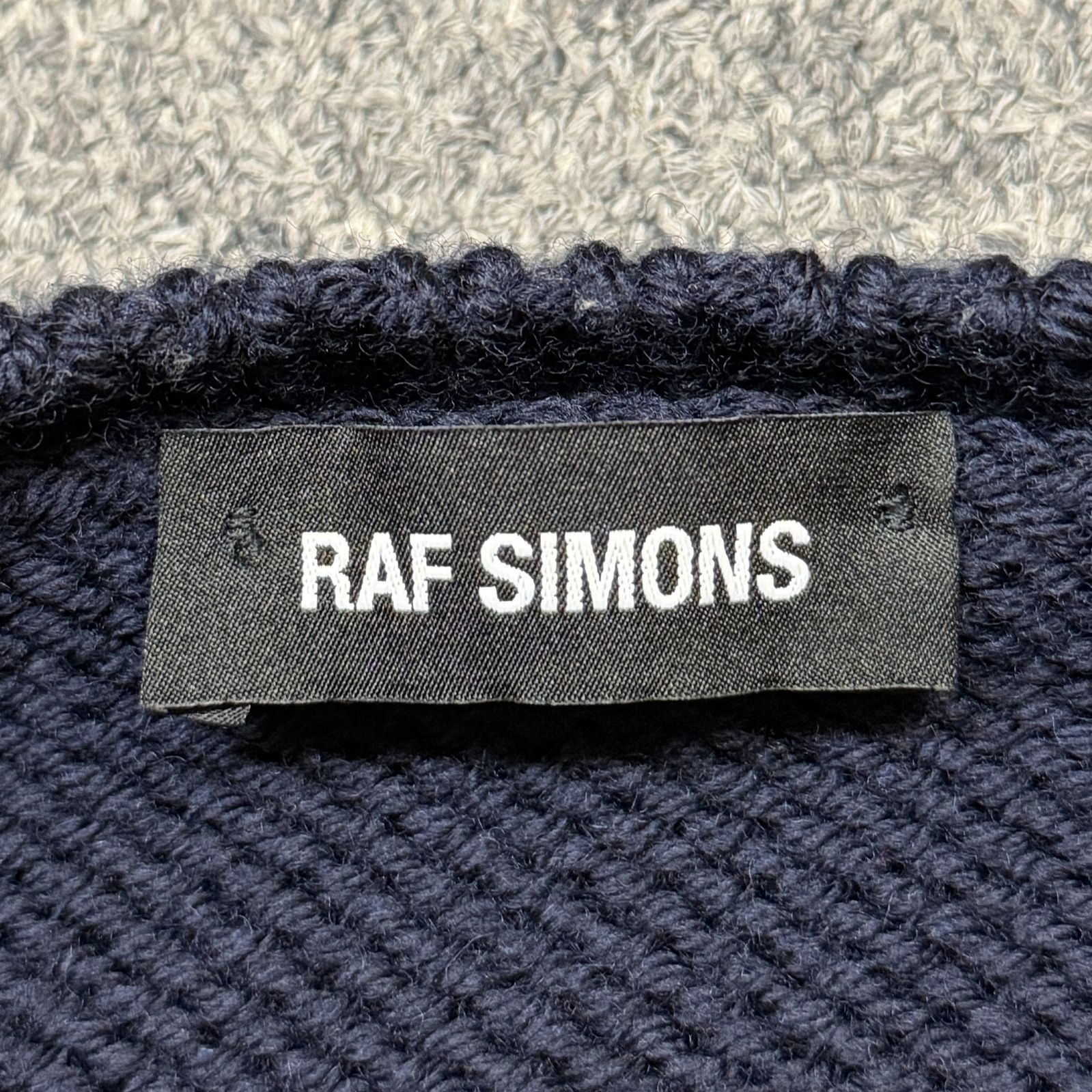 Raf Simons RSロゴ入りセーター Sサイズ ネイビー