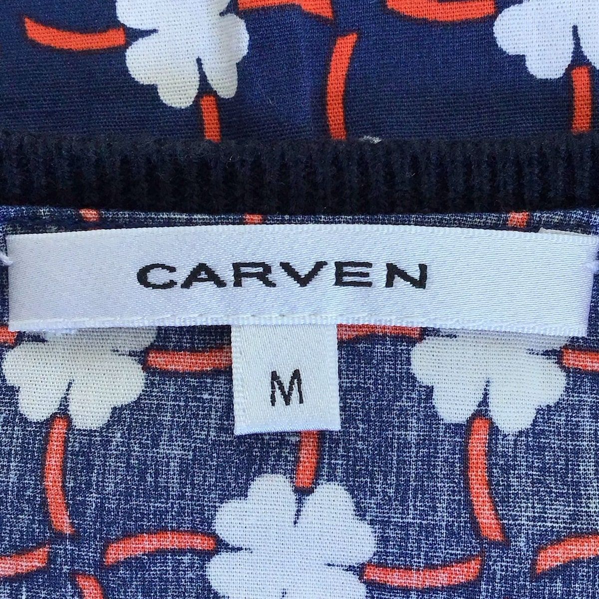 CARVEN - CARVEN(カルヴェン) カーディガン サイズM レディース - ダークネイビー×ネイビー×マルチ 長袖/花柄 CARVEN(カルヴェン) カーディガン サイズM レディース - ダーク