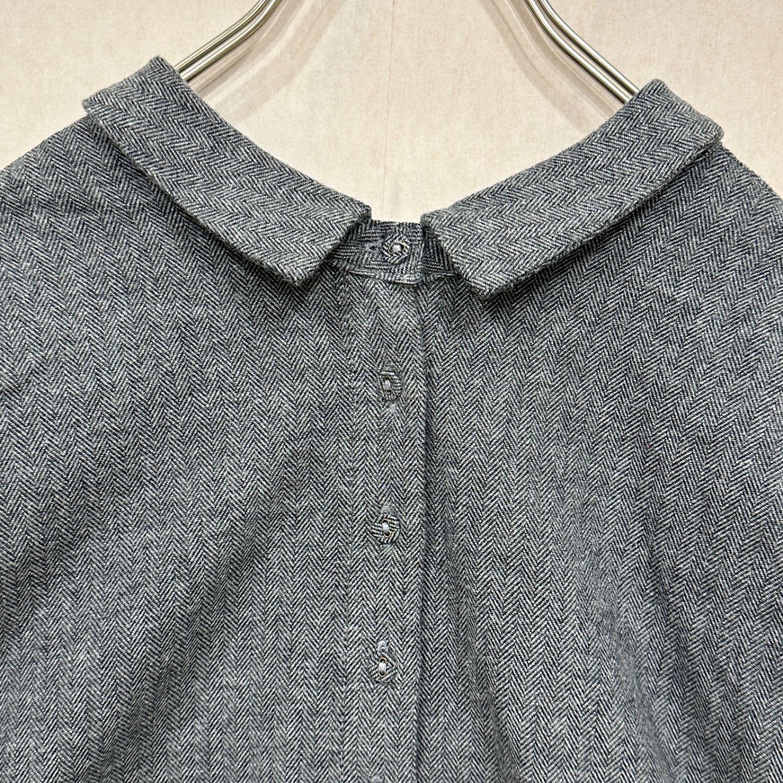 美品】ブルーウィロー 秋冬 2way カーディガン リネンシャツ