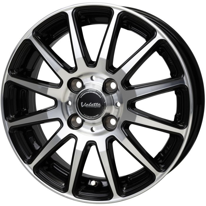 ホイール4本セット Valette GLITTER ブラックポリッシュ 15インチ 5.5J 45 4H-100