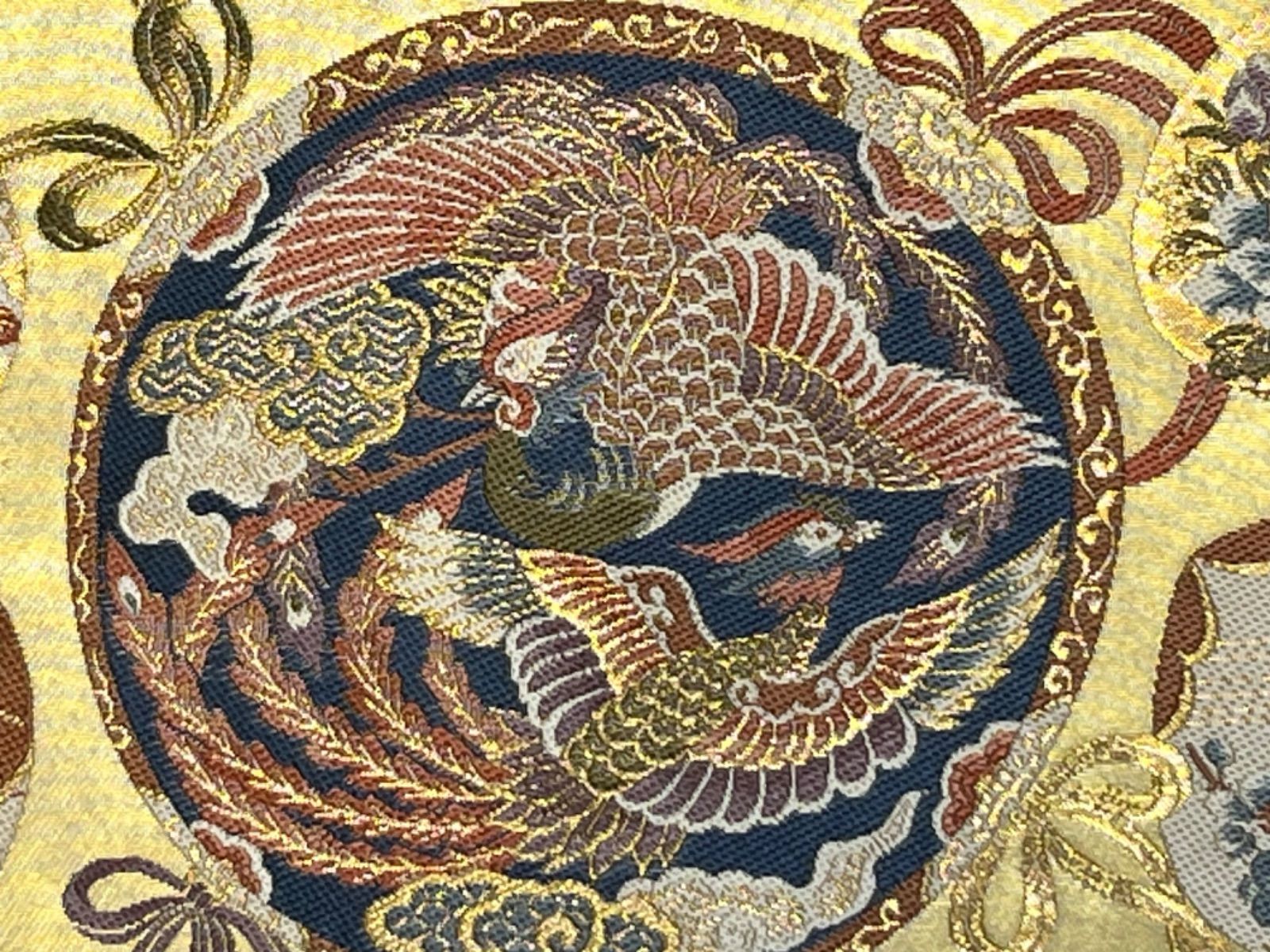 豪華絢爛綺麗華麗美品ゴールド正絹引箔錦西陣織六通袋帯⭐️京藝⭐️新品仕立て付き 豪華絢爛綺麗美品ゴールド正絹引箔錦西陣織六通袋帯☆京藝