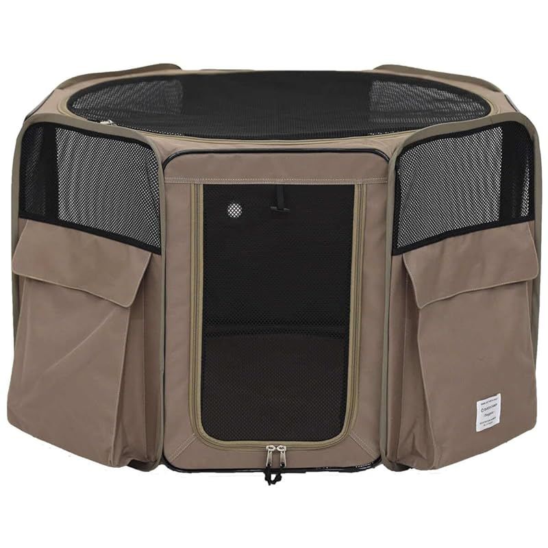 クイックキャンプ ドッグサークル 折りたたみ ケージ ソフト ペット ポータブル ペットテント メッシュ 屋根 ペグ付き 屋外 小型犬 大型犬 ウサギ 猫 1