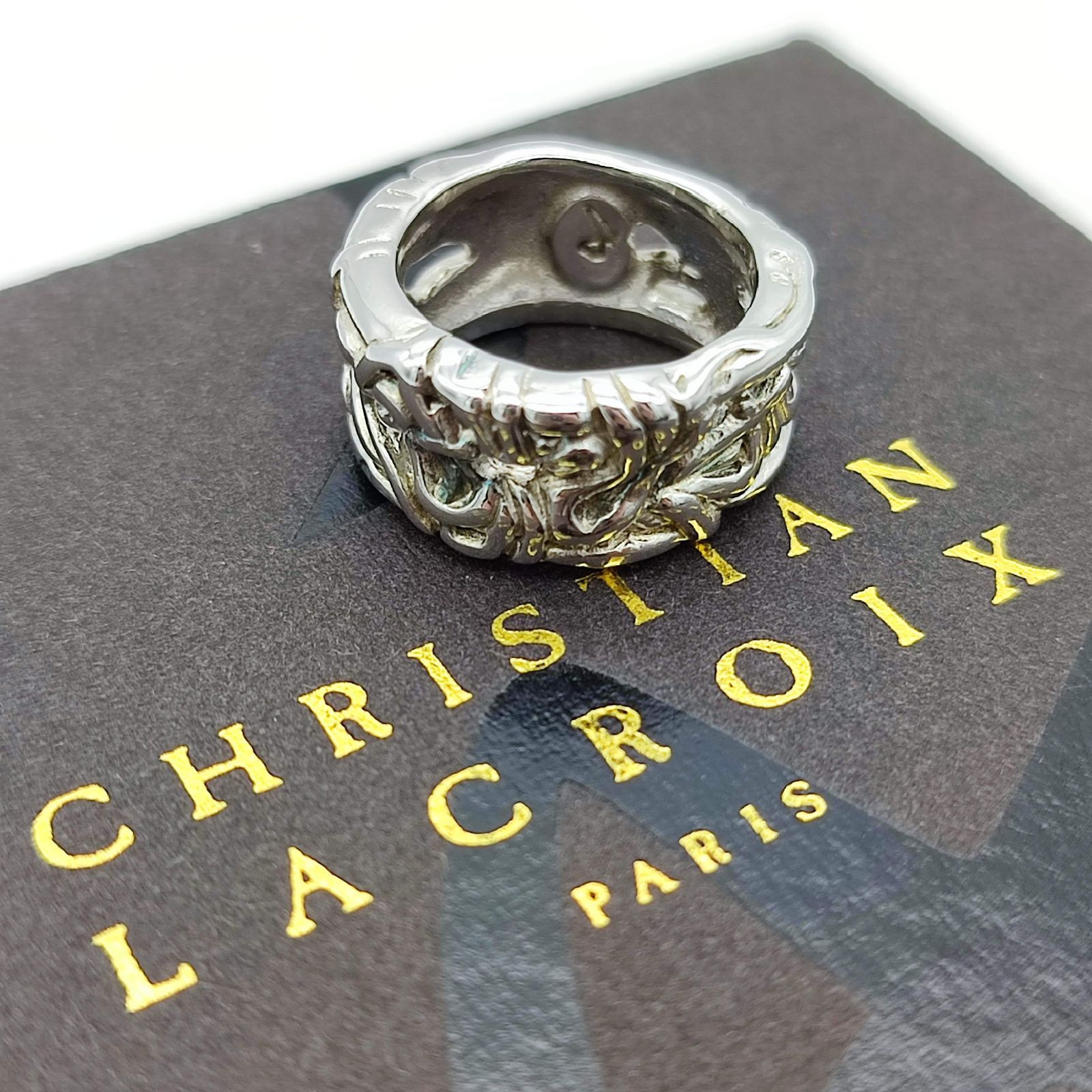 クリスチャンラクロワ　リング 超美品】クリスチャンラクロア CL シルバーデザインリング 9号