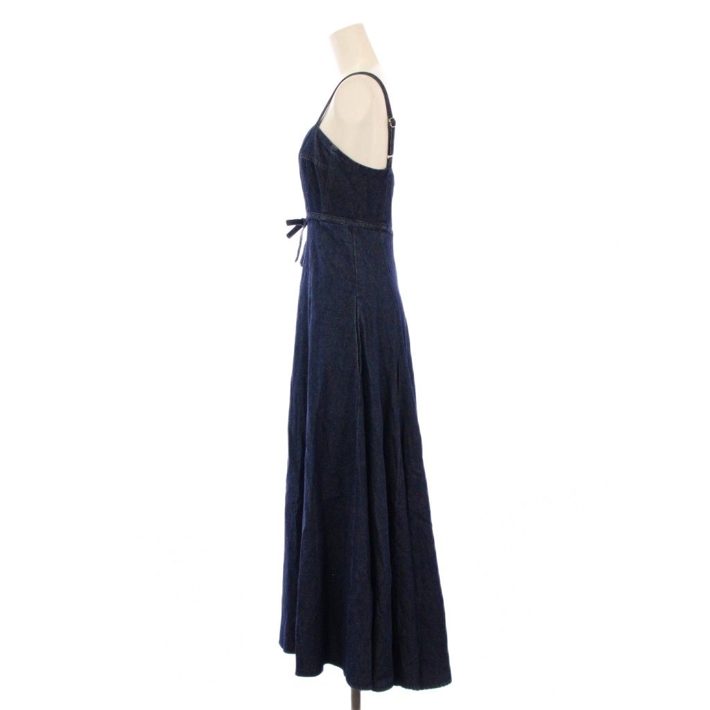 ケイトスペード KATE SPADE フ ワンピース マキシ ロング キャミソール デニム リボン 0 インディゴ BB