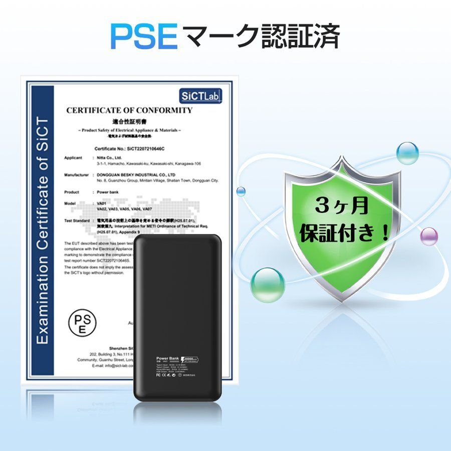 【人気商品】モバイルバッテリー 大容量 軽量 20000ｍAh 便利 超小型 軽量 急速充電 3台同時充電可能 LED残量表示 2USBポート USB-C入力ポート 充電器 持ち運び iPhone iPad Android 対応バッテリー 送料無料VA01