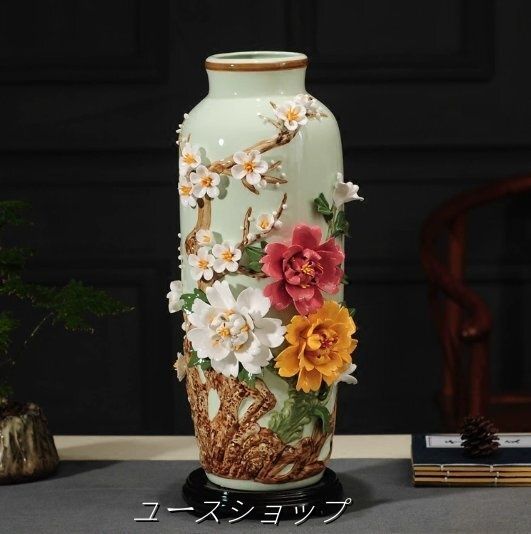 景徳鎮の新しい中国式の陶器の生け花花瓶手作りの磁器の応接間テレビの台玄関装飾品置物です