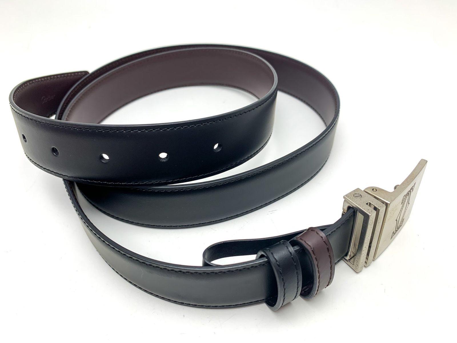 Cartier カルティエ 黒×茶 ブラック×ブラウン レザー マストドゥ