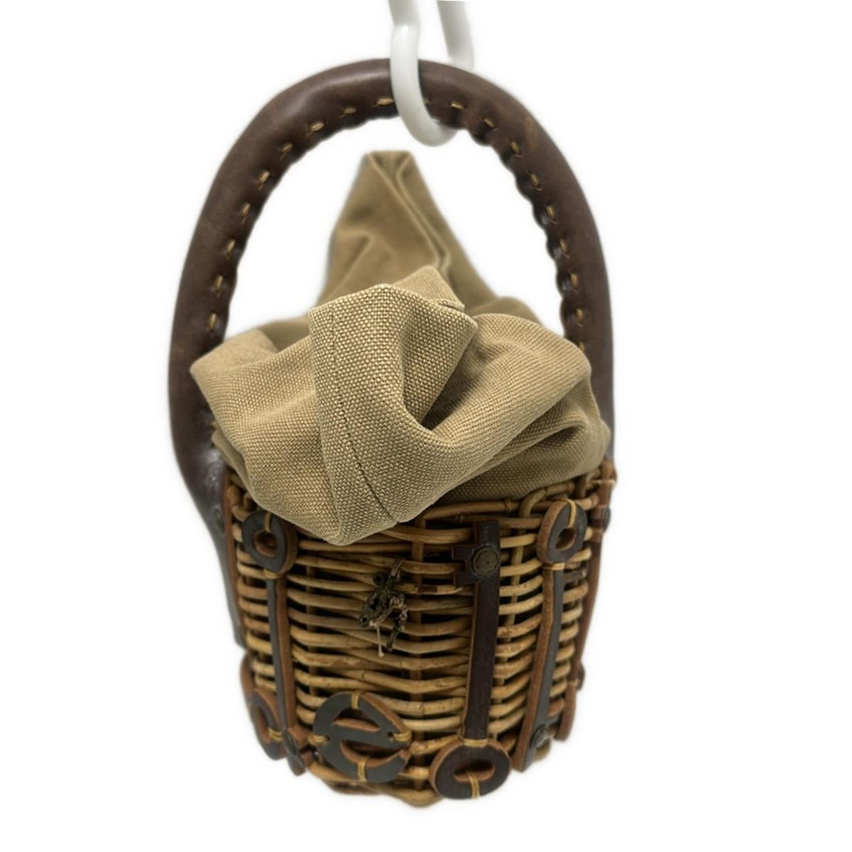 Eワッペン ebagos ブラウンかごバッグ エバゴス ebagos（エバゴス